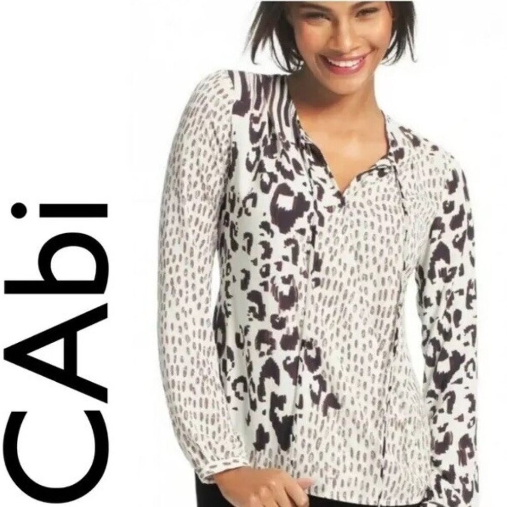 Cabi Mixed Animal Print Wrap Blouse (style #590) – Sz Small